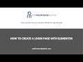 6- How to Create a Login Page with Elementor Free