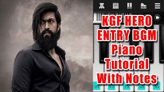KGF 2 Hero Entry BGM Piano Tutorial With Notes in Perfect Piano | Music World