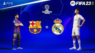 FIFA 23 - Barcelona vs Real Madrid Ft. Messi, Bellingham, | UEFA Champions League | PS5™ [4K60]