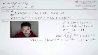 Second-Order Differential Equations Initial Value Problems Example 3 (KristaKingMath)