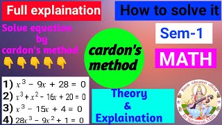 How to solve cardon's method || cardon's method solution || solve equation by cardon's method #video