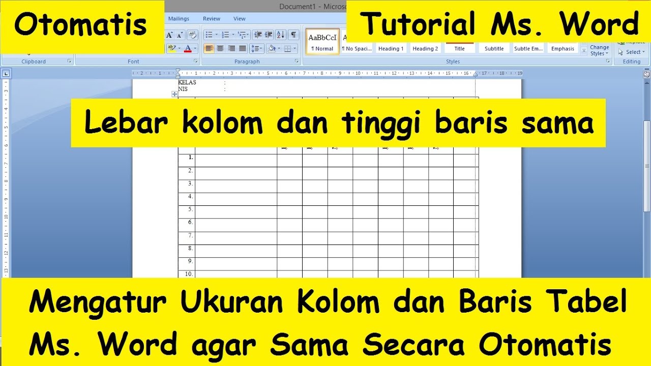 Cara Mengatur Ukuran Baris Dan Kolom Pada Tabel Di Microsoft Word Eroppa