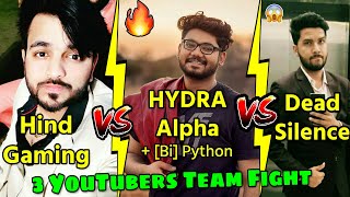 ALpha Clasher vs HindClan Latest🔥 HYDRA Alpha vs Dead Silence 🔥| 3 YouTubers Team fight | Emulator