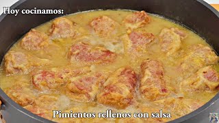 Pimientos rellenos con salsa, sin duda los mejores pimientos rellenos...