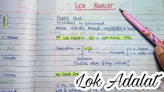 Lok Adalat || lec.54 || Handwritten notes || Indian Polity || An aspirant !