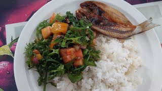 Fern Salad and steamed dried fish/simple living