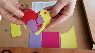 2.18 Felt heart card. Открытка в виде сердца из фетра