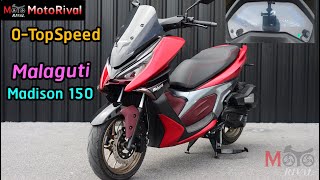 Top Speed 2022 Malaguti Madison 150 \u0026 Accerelation Test by MotoRival