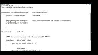 JAVA | BLOCK | INSTANCE INITIALIZE BLOCK | Example-2