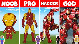 Minecraft TNT IRON MAN HOUSE BUILD CHALLENGE - NOOB vs PRO vs HACKER vs GOD | Animation