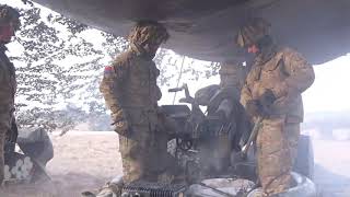 Soldiers from the Royal Horse Artillery Firing the 105mm Light Artillery Gun