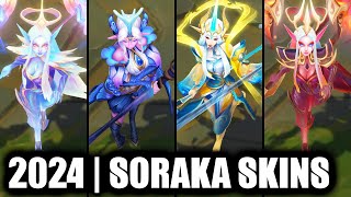 ALL SORAKA SKINS SPOTLIGHT 2024 | League of Legends