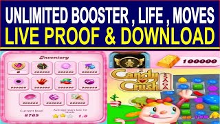 Candy Crush Saga Live Proof With Unlimited Moves Life Boosters | Candy Crush Saga 100% Working