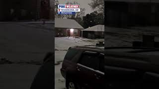 Sleet Falls In Texarkana, Arkansas Amid Massive Winter Storm
