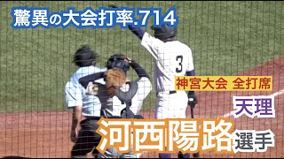 大会初の1試合3本塁打 ドラフト候補150キロ右腕高橋宏斗投手（中京大中京）からも 天理河西陽路選手の神宮大会全打席