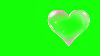 Hearts animation on green screen 💗. Heart flying animation chroma key. pink hearts on green screen