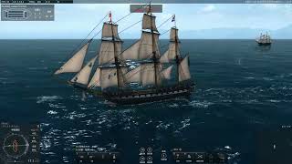 リアル系戦術海戦ゲームNaval Action 2025/1/13の海戦② PvP 5等フリゲートTrincomalee VS 海賊4等フリゲートConstitution3隻