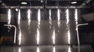 waterfall and sparkular fountain fireworks machine