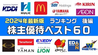 2024年最新 株主優待ランキング60後編