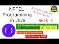 NPTEL Programming in Java week 4 all 5 programming assignment answer with code link