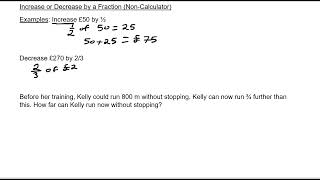 Increase and decrease by a fraction (non-calculator)