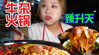 深夜火锅局，脆嫩牛肚口感无敌筋道！超上瘾超上瘾！！🔥【小果食Xiao Guo】#mukbang