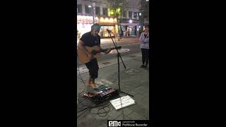 Busking by street singer Aancod at Sinchon, late at night