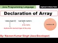 Declaration of Array in Java | Java Programming Language | Java