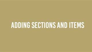 Adding Menu Items & Sections to My Menu
