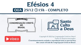 Santo Culto a Deus (Vídeo) - QUA - 25/12/2024 15:00