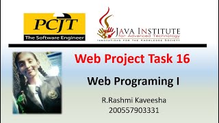 Java Institute || Web Programing 1 || eShop Project Task 16