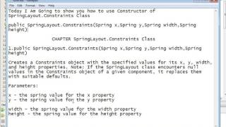 Java Programming Tutorial -SpringLayout.Constraints-3- public SpringLayout.Constraints(Spring x,Spri