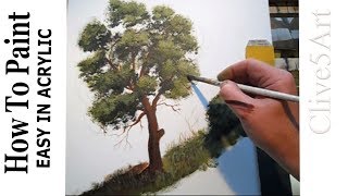 HOW TO PAINT A TREE, Acrylic Painting, Lessons,For Beginners, Learn to paint , acrylic painting