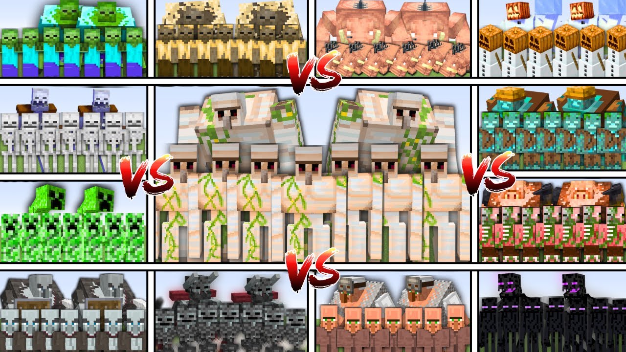Ultimate Iron Golems Vs All Mobs In Minecraft Mob Battle Youtube