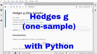 Python - Hedges g (one-sample)