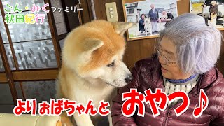 より おばちゃんと おやつ♪　【ごん・みく】ファミリー秋田紀行　秋田犬【ごん・みく チャンネル】