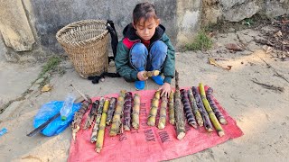 The orphan girl - went to cut sugar cane to sell for money to take care of life