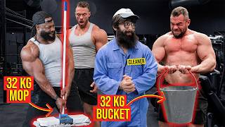 32KG MOP and BUCKET Crushed the EGO of the Bodybuilders | Anatoly GYM PRANK #63