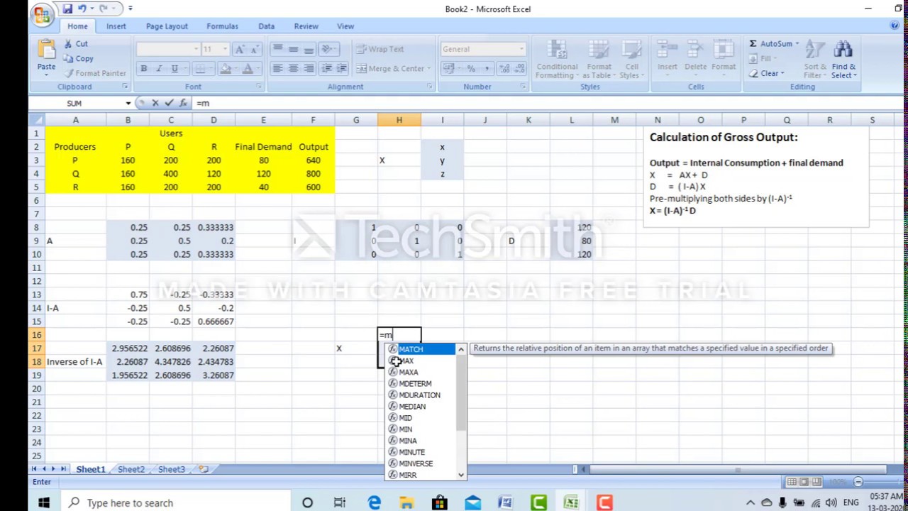 Leontief Input Output Model Linear Algebra