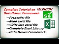 Properties file | Read Excel | Write Excel | Excel Library | DataDriven Framework in Selenium