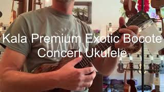 Kala Premier Exotic Bocote Concert Ukulele Demo/Review at Aloha City Ukes