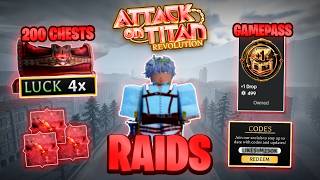 AOT Revolution What I Got From 100 COLOSSAL RAIDS With 4X LUCK (800 Drops & New Codes)