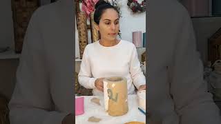 como fazer vasos com tubo de papelão  e massa corrida.