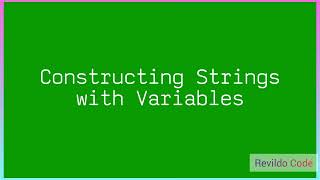 Constructing strings with variables javascript |Javascript Full Course |#javascript | #Revildo_code