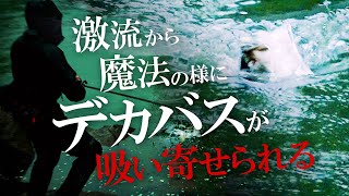 【衝撃】「巻くだけ」で流れの中から次々とデカバスを吸い寄せる【バス釣り】