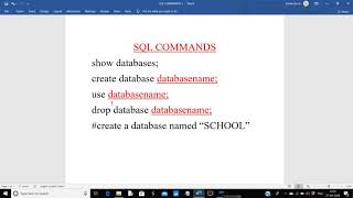 show,create,use,drop databases