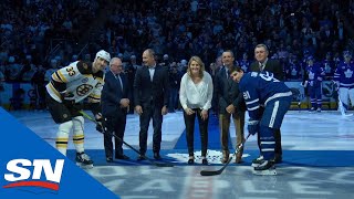 2019 Hockey Hall Of Fame Class Drops Puck at Maple Leafs and Bruins game