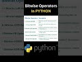 What are PYTHON Bitwise Operators?