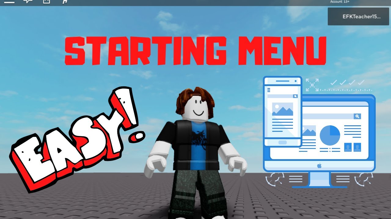 Roblox Studio Tutorial: Starting Menu - YouTube