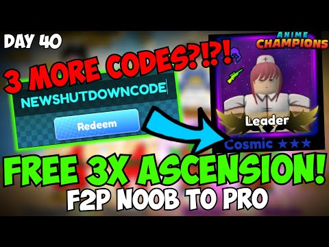 [Day 40 3 More New OP Codes!] Free Triple Ascension Made ME OP! Noob To Pro Anime Champions